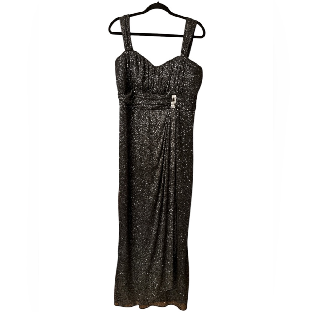R&M Richards Black Sparkle Gown NWOT